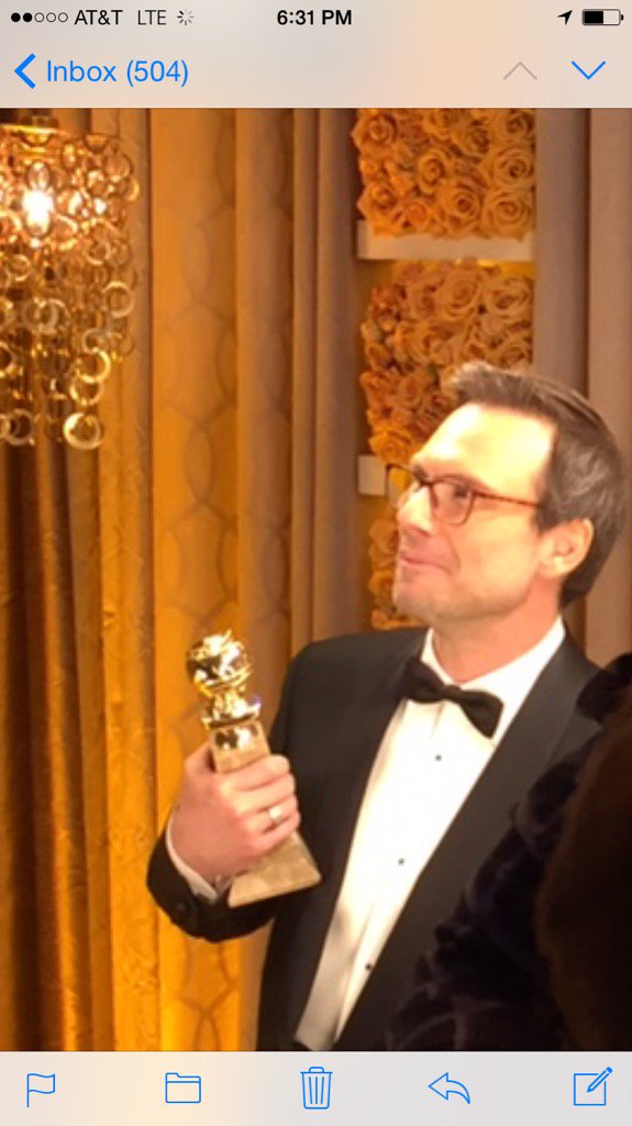 Smithhil's tweet photo. Congrats @ChristianSlater! So well deserved! @USA_PR @USA_Network @whoismrrobot https://t.co/Oota15Xe86