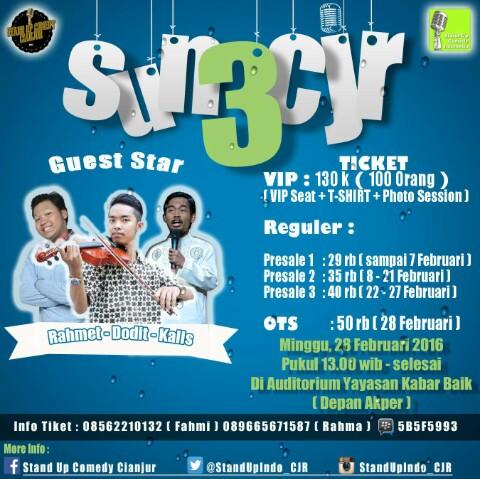 #SUN3CJR | GS : <a href="/Dodit_Mulyanto/">Dodit Mulyanto</a> <a href="/RahmetAbabil/">Rahmet Ababil</a> @seKalisinfo | at Auditorium YKB | more info pc | @StandUpIndo