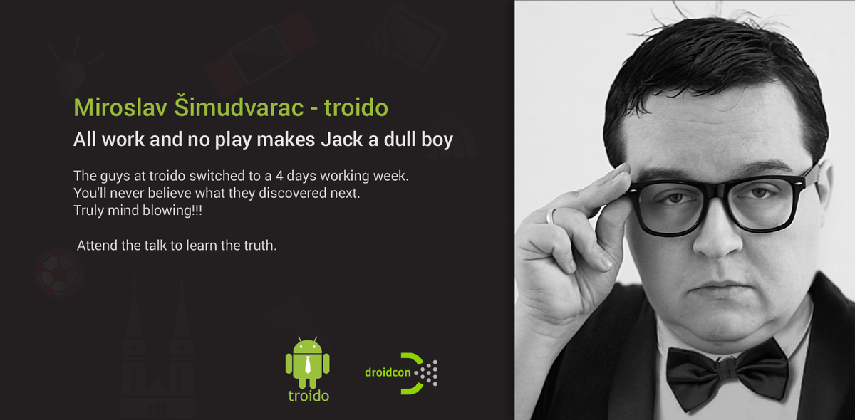 droidconzg's tweet photo. #droidconZg just got better! Welcome our new speaker, Miki from #troido! "Attend the talk to learn the truth" :D https://t.co/pG1USiqYV3