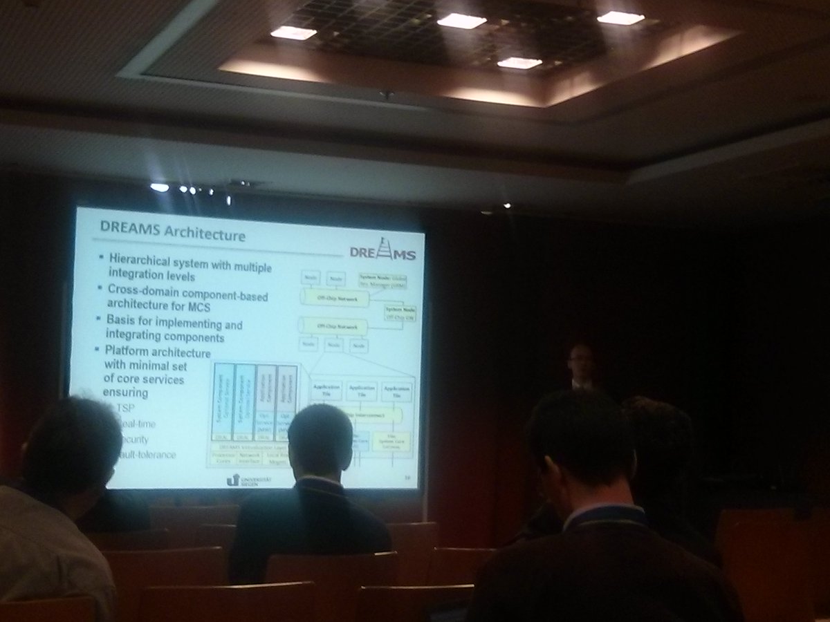MGray_BSC's tweet image. Roman Obermaisser @UniSiegen presents #EU DREAMS project on #architectures for #mixedcriticality systems