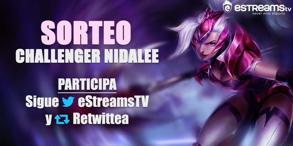 hud_gg's tweet photo. 🎇¡🇸️🇴️🇷️🇹️🇪️🇴️! 🎇

Llévate la skin #Nidalee

-RT
-FOLLOW @eStreamsTV 

El 25 a las 18:00 anunciaremos ganador/a https://t.co/kf5VUkCwO1