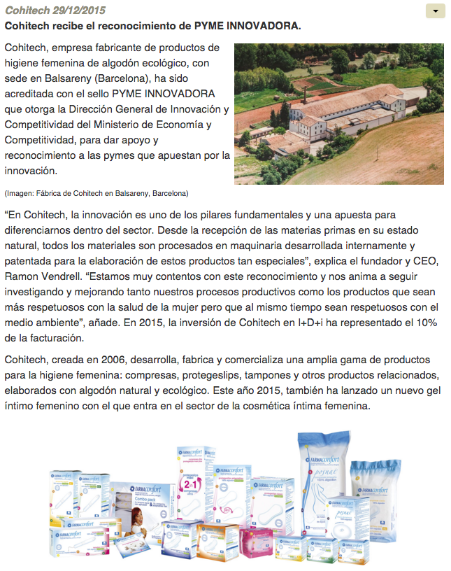 farmaconfort's tweet photo. #Farmaconfort (https://t.co/x8p8FLtB29) 
de #COHITECH ha sido premiado con
sello #Pyme #Innovadora por el #Gobierno https://t.co/vwOX0j6mag