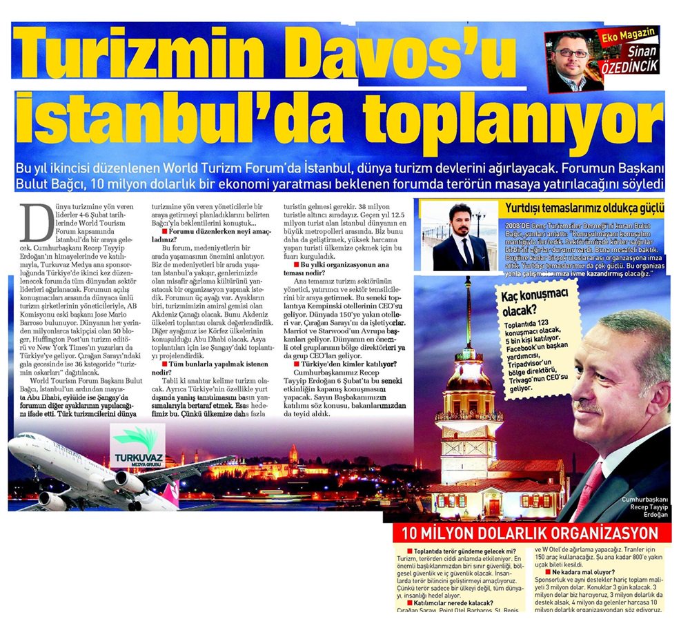 AjandaPR's tweet photo. World Tourism Baskani Bulut Bagci,  Sabah Gazetesi EkoMagazin sayfasında... @bulutbagci https://t.co/1GoBkjn5G0