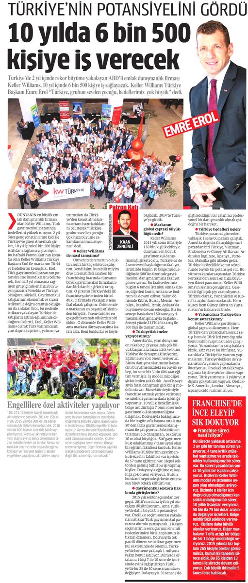 AjandaPR's tweet photo. Keller Williams Ulke Direktoru Emre Erol, Star Gazetesi Patron Katı sayfasında... @KWTurkiye https://t.co/oZ9Cirqj7I