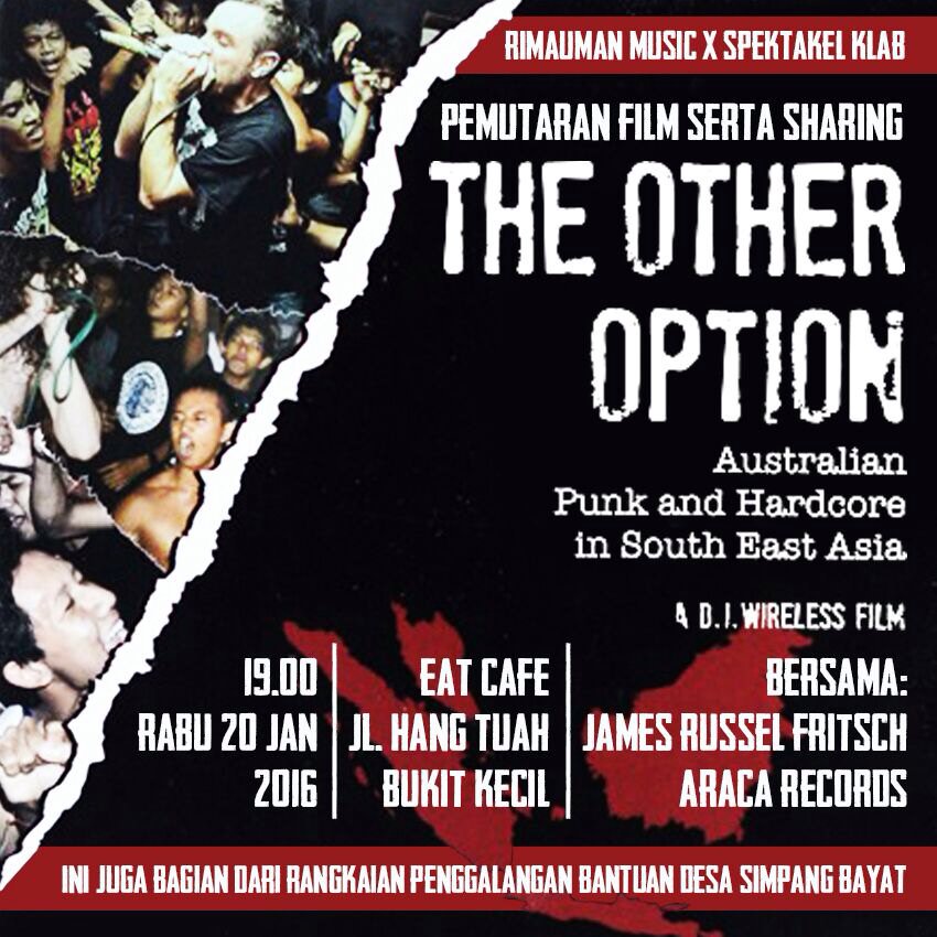RimaumanMusic's tweet image. Rimauman Music x Spektakel Klab: screening "The Other Option" &amp;amp; sharing session dengan James Russel (Araça Recs)