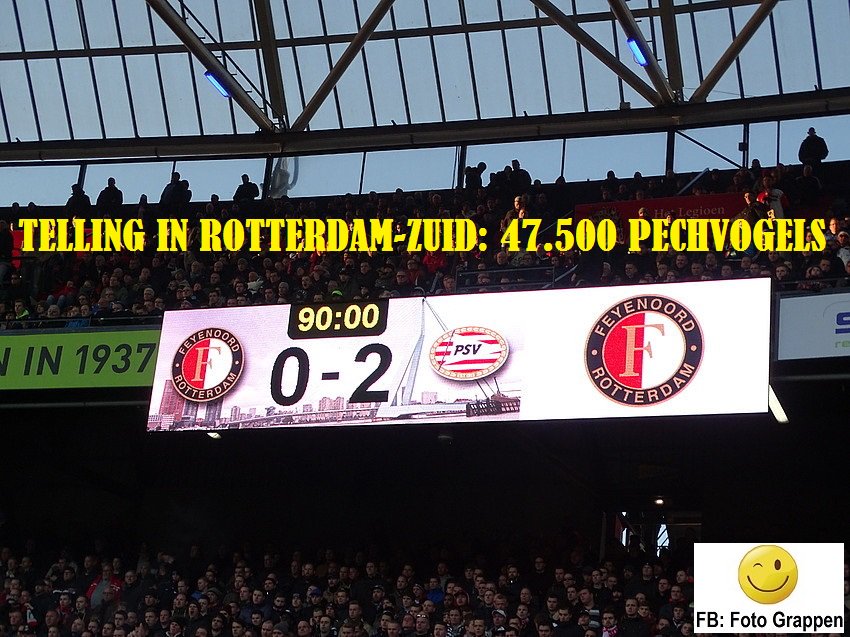 Facebookgrappen's tweet photo. Vogeltelling in Rotterdam-Zuid: 47.500 pechvogels #feypsv @AjaxFanzoneNL https://t.co/uyl2IH6BWw