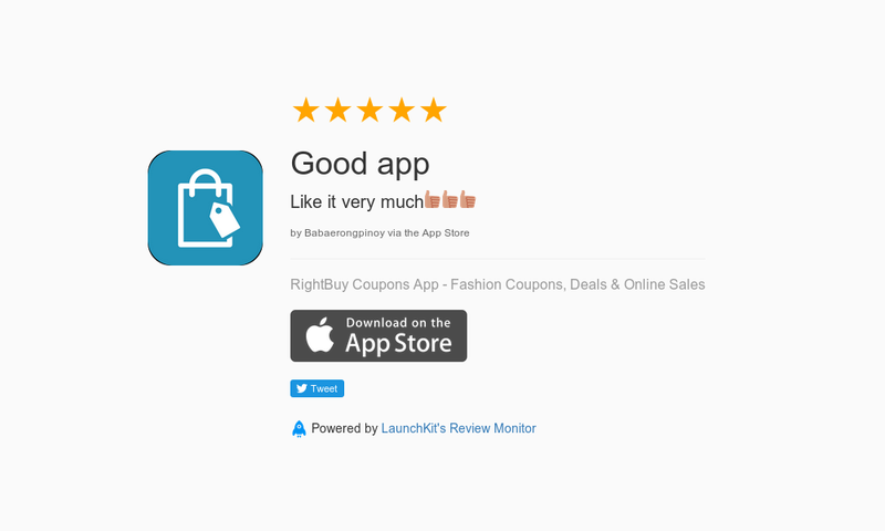 right_buy's tweet photo. 5 Star Review: "Good app: Like it very much👍🏻👍🏻👍🏻" https://t.co/hFdfJWlnrS https://t.co/EXa0RTWMCM