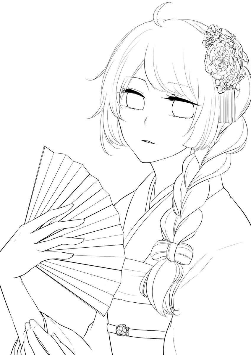 やっとこさ着物絵描き始めた 