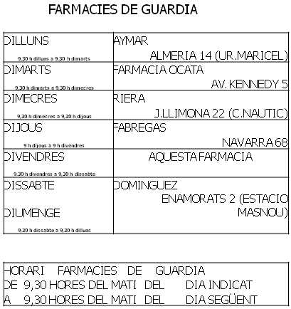 Farmacias en El Masnou P GINAS AMARILLAS