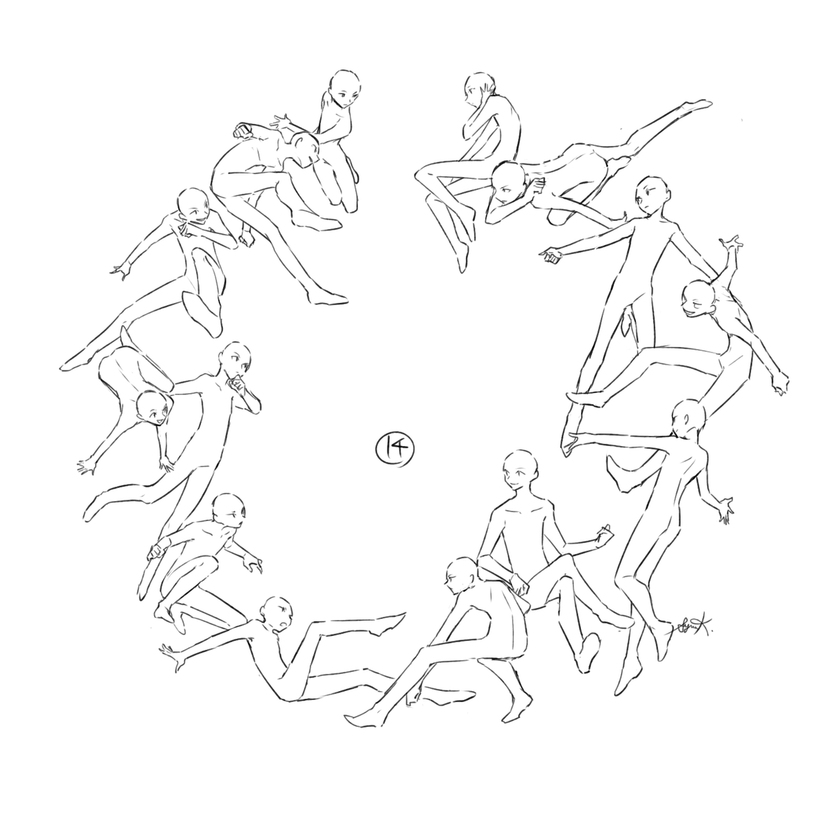 暮宙シュン 環状構図練習 番外 ポーズや構図はどうやってひねりだしてるのか という質問に対する私なりの回答です 構図 で何を暗示し何を感じとるのかは人次第なのであくまで私なりです 環状構図をトレスではなく自分で考えたい方の参考になれば幸いです