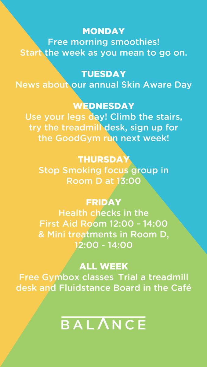 MediabrandsUK's tweet photo. Our wellbeing programme #MBbalance continues with Body Week. Here’s what the next 5 days hold in store! https://t.co/IA69bYK0QG