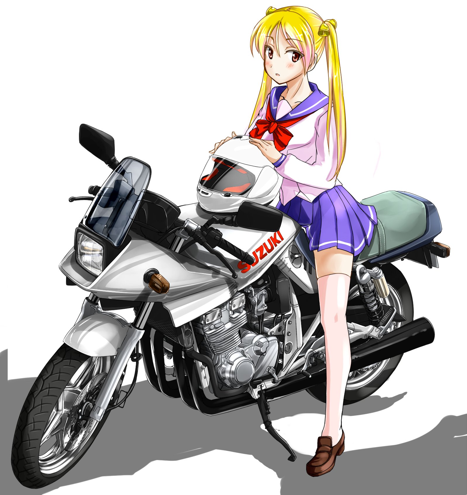 まりも氏 バイク 佐倉羽音ちゃんに続きまして 鈴乃木凜ちゃんとgsx400s シルバーのバイクって案外大変 ばくおん T Co 6xvlrxfhet Twitter