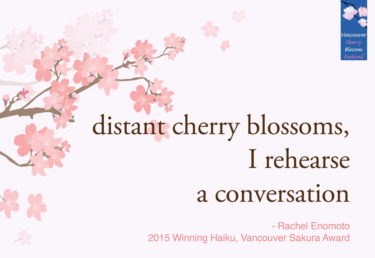 OfficialVCBF's tweet photo. #SundayHaiku by Rachel Enomoto from Burnaby, British Columbia, one of the #vcbf2015 Sakura Award-winning #haiku https://t.co/wKjlYIgwyW