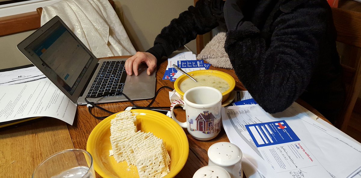 Mara_Shayne's tweet photo. There's nothing like warm soup and #commit2caucus cards to enter after a fun day of canvassing! Thank you @ljcar99 https://t.co/DsulrPY1Bq