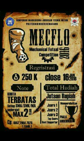 Daftarkan sgera SMA/SMK/MA mu untuk mengikuti lomba futsal dan menangkan hadiah jutaan rupiah beserta PIALA GUBERNUR