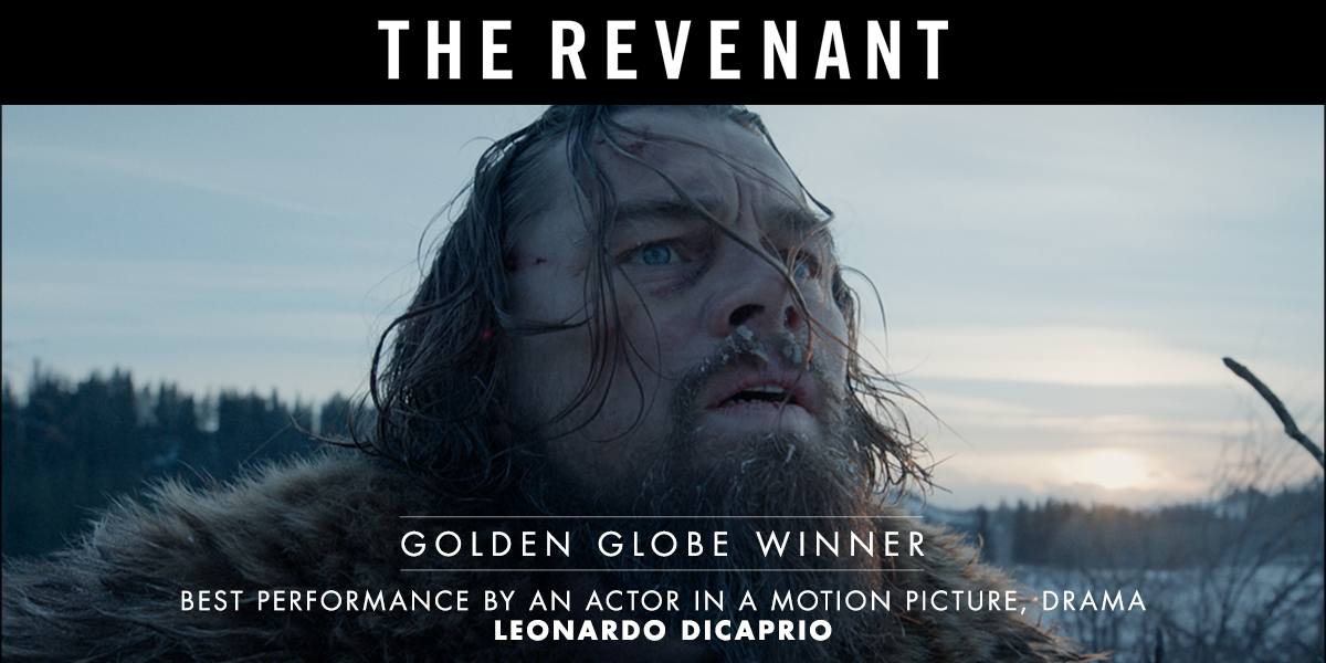 20thcentury's tweet photo. Congratulations to @LeoDiCaprio for his win for #TheRevenant at the 2016 @goldenglobes! #GoldenGlobes https://t.co/bQEBLbYTKK