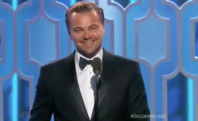 GistPH's tweet photo. And the winner for Best Performance by an Actor in a Motion Picture (Drama) is Leonardo DiCarpio #GoldenGlobes! https://t.co/A8I5PGuCHM