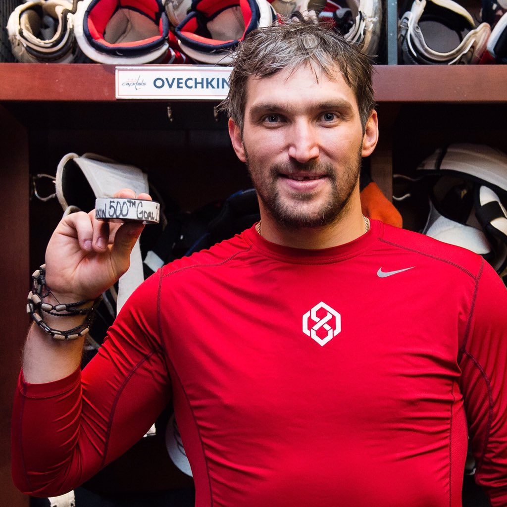 Now THAT's an impressive puck. Congratulations, <a href="/ovi8/">Alex Ovechkin</a>! #Ovi500 #RockTheRed