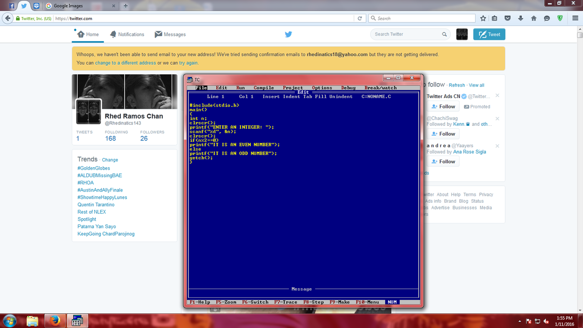 Rhedinatics143's tweet photo. Coding nanaman ! -_-
#CodingSucks! >_< https://t.co/LZOuDrE2xt