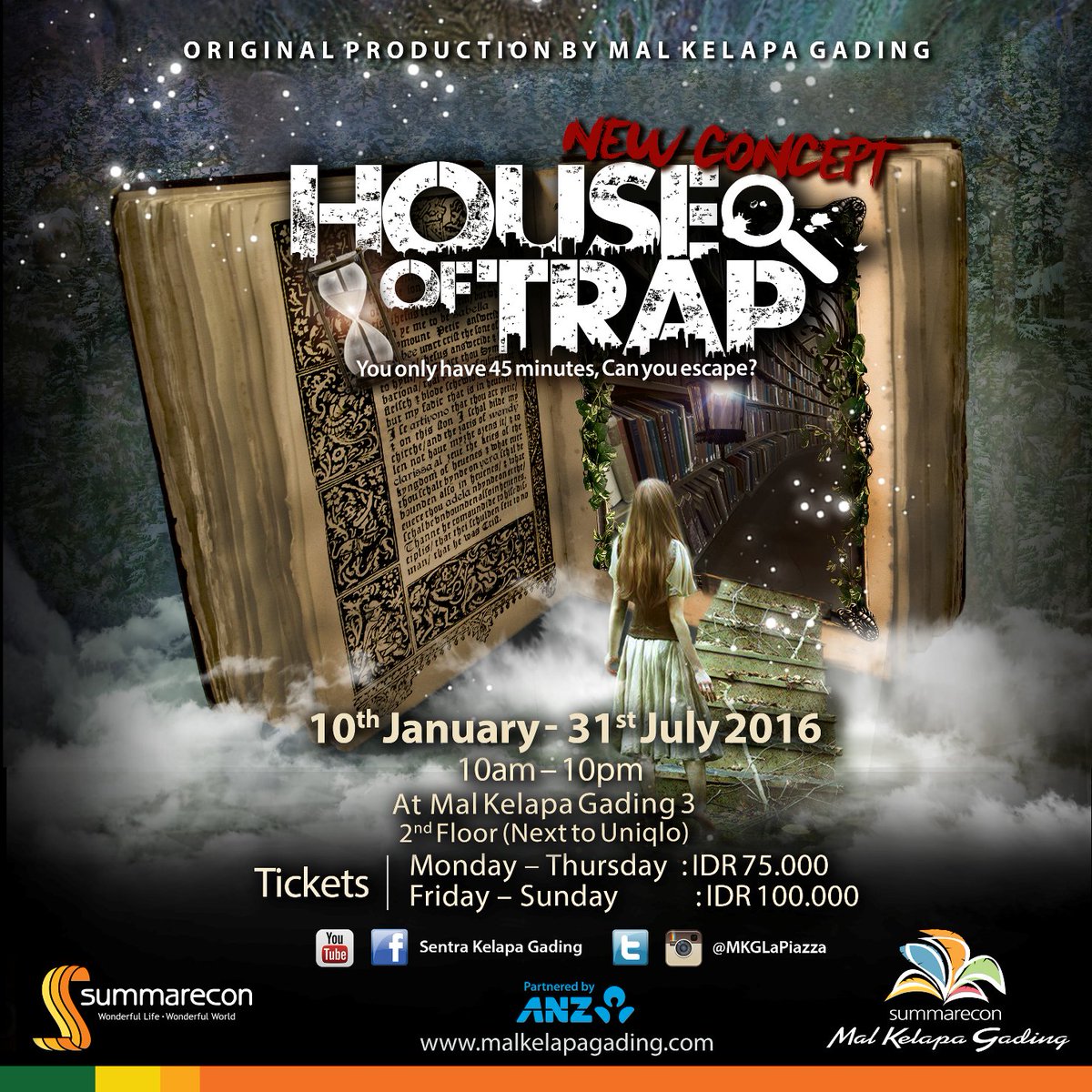 MKGLaPiazza's tweet photo. House of Trap sudah dibuka lagi dg konsep baru &amp; lebih menantang ! Rasakan sensasi bertualang di Finding Neverland https://t.co/WMWga915OS