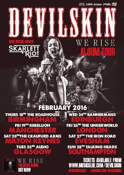 SkarlettRiot's tweet photo. Thrilled to announce we'l be supporting @DevilskinNZ on their UK tour this February!
#RT #seeyouthere #grabtickets https://t.co/gztNtUHNx3