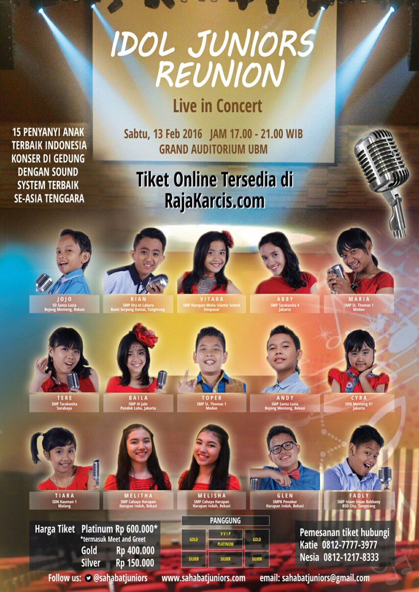 TOPERTOP Official (@toperidoljrfc) on Twitter photo Untuk info penjualan tiket konsernya bisa hubungi ke nomor yg tercantum di flyer yaaa... Cc : <a href="/ToperIdolJr/">Toper Idol Jr</a> 😍😚 Untuk info penjualan tiket konsernya bisa hubungi ke nomor yg tercantum di flyer yaaa... Cc : <a href="/ToperIdolJr/">Toper Idol Jr</a> 😍😚
