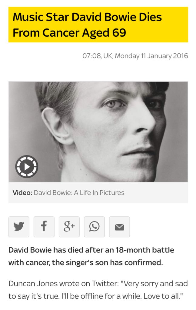 thealarm's tweet photo. God bless David Bowie - Ashes to Ashes Dust to Dust. @LHSF @LHSUK @thealarm https://t.co/uGILBYajMi