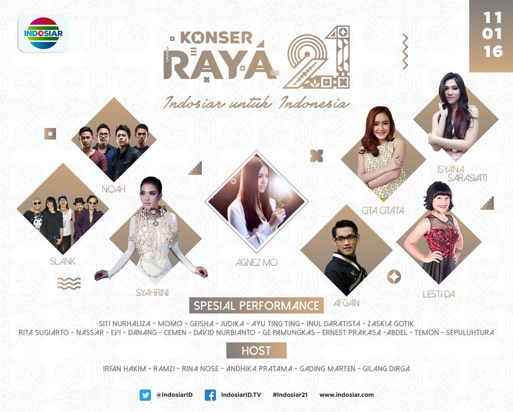 Saksikan penampilan NOAH di Konser Raya 21 @IndosiarID ,malam ini ,pukul 19:00 WIB  #Indosiar21 #MenujuIndosiar21