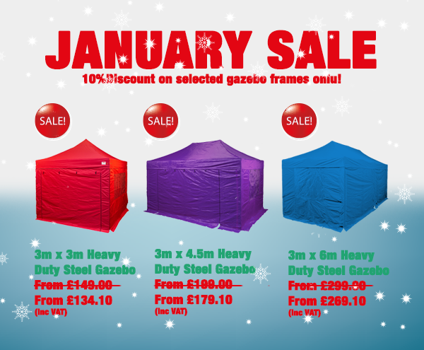 Don't miss out on our January Sale! Up to 10% discount off selected gazebo frames only.