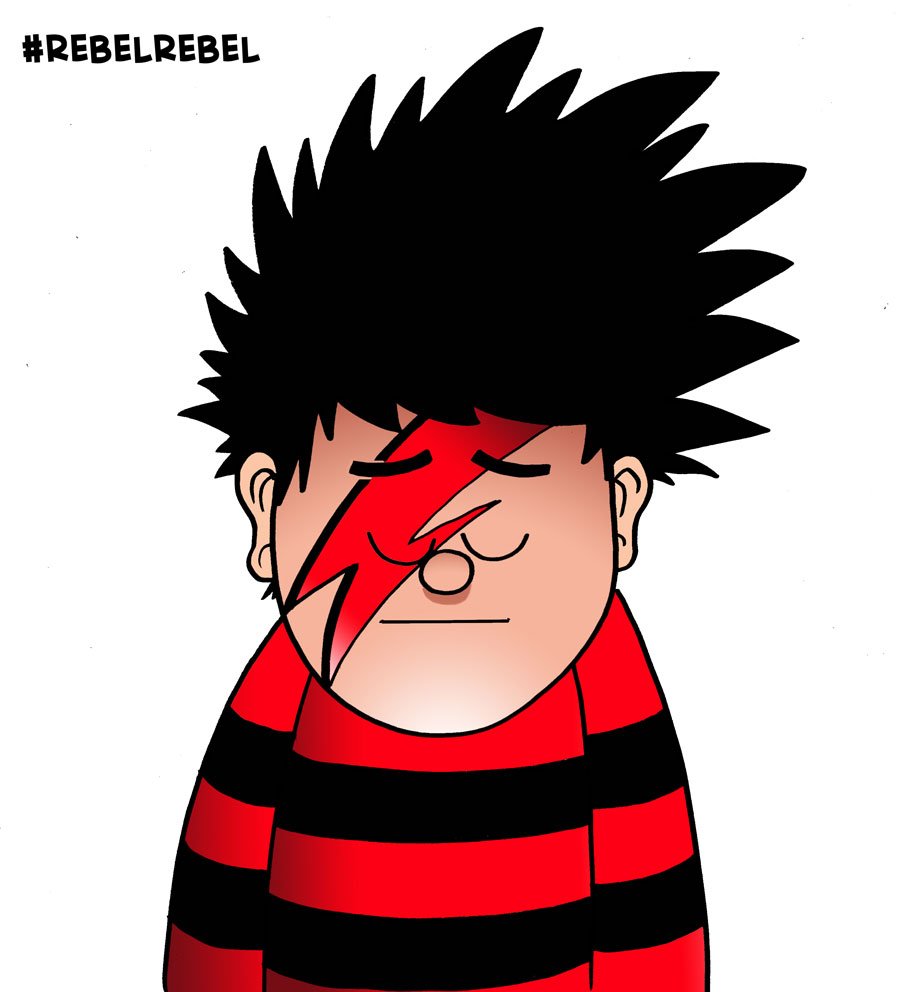 BeanoOfficial's tweet photo. There’s a Starman waiting in the sky… #davidbowie #rebelrebel https://t.co/RUkSkxVWU1