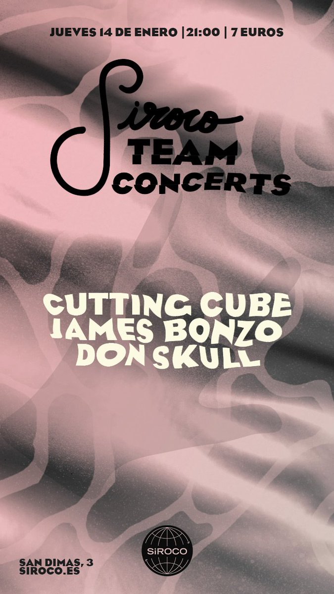 MadridAndMusic's tweet photo. El jueves #SirocoTeamConcerts con @CuttingCubeRock, James Bonzo y @donskullmusic en la @SirocoSala. #MadridAndMusic https://t.co/92eZf3veqH