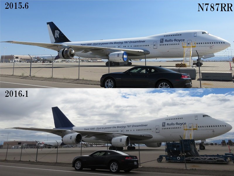 この前タキシング中にロールスロイスのB747-200[N787RR](B787の