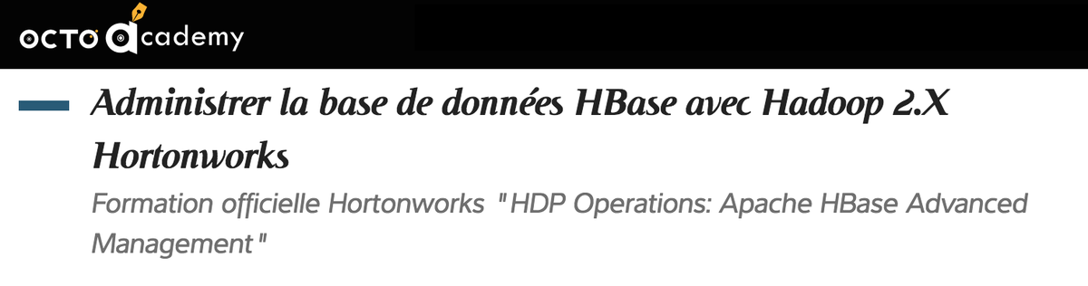 OCTOAcademy's tweet photo. HDP Operations: #Apache #HBase Advanced Management @hortonworks >> https://t.co/5NeOB14vr9 < #formation avec @jzy3d https://t.co/SIEkn5wLDJ