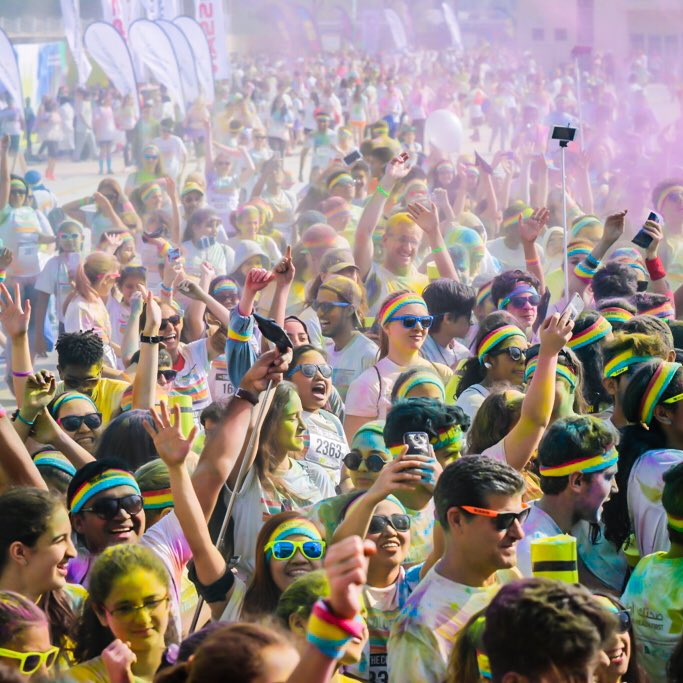 GhanimAlSulaiti's tweet photo. Can you spot me between 7200 color runners ?! 😉 @TheColorRunQA  #ColorRun2016 #thecolorrunqa https://t.co/tSGpGJEWXr