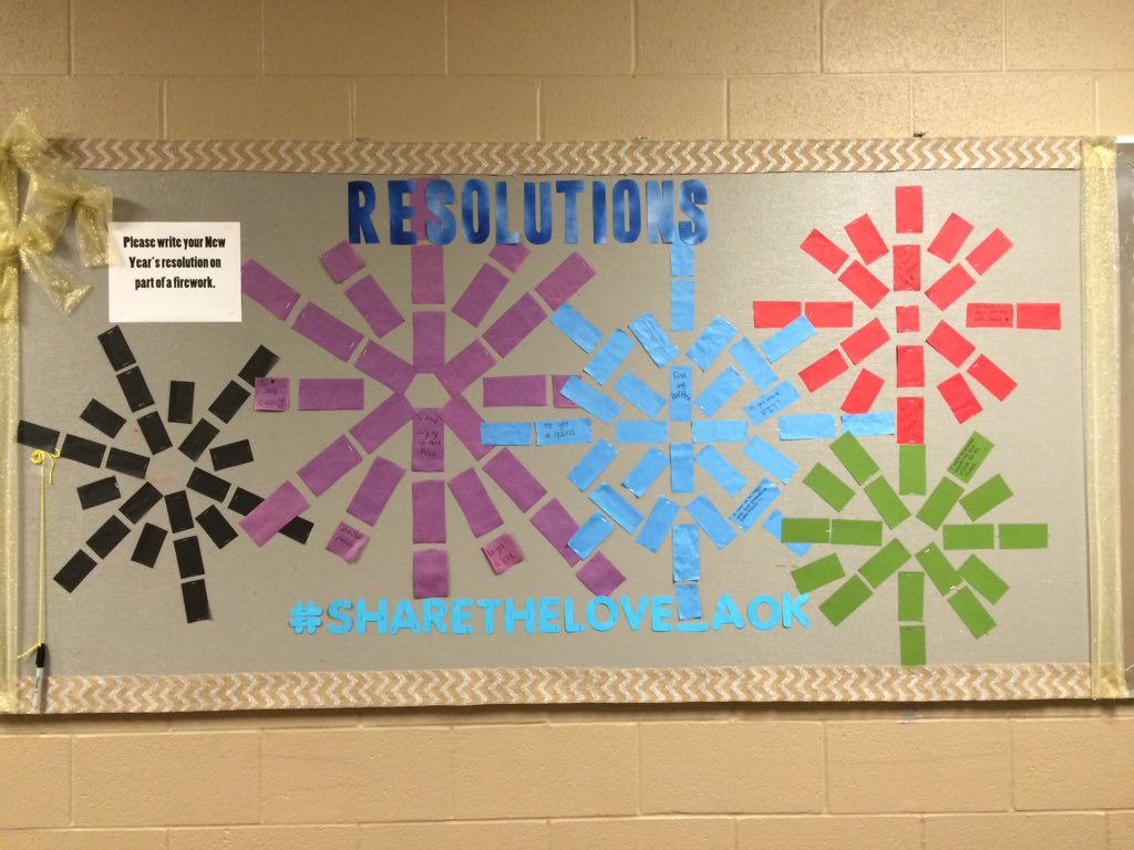 AOK has put up another mural. Go by and write your New Years resolution on a piece of the "firework" 🎆