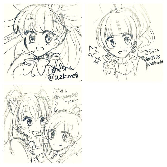 #RTしてくれた人のアイコンをシャーペンでさらさら自分の絵柄で描く
さらさらどころではない雑さ...すまぬぇ!!
いいねありがとうございました╰(*'︶`*)╯♡