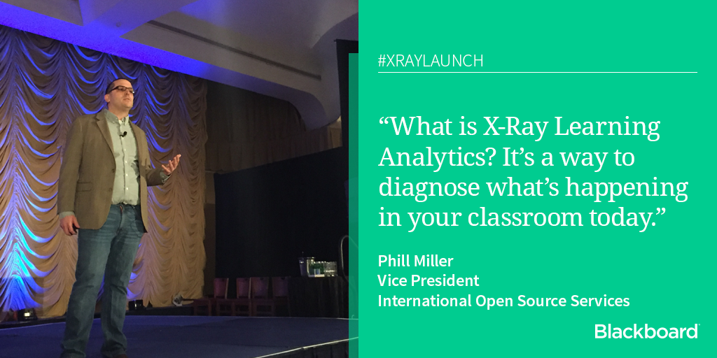Blackboard's tweet photo. "X-Ray Learning Analytics is a way to diagnose what’s happening in your class." #XRayLaunch https://t.co/B988OlNzpA https://t.co/BAFx7zEKa4