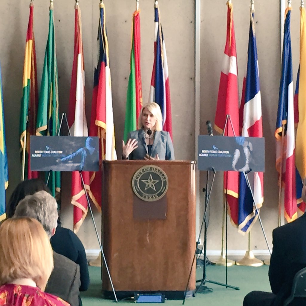 Today is Human Trafficking Awareness Day- @ #DallasCityHall listening to @HawkForDA discuss prevention prgrms #NHTAD