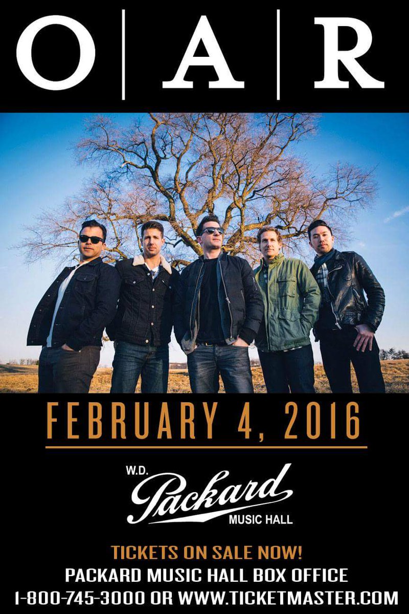 Vexfest (@vexfest) on Twitter photo O|A|R is coming to <a href="/PackardMusic/">Packard Music Hall</a> February 4th - Still a few great seats available via ticketmaster.com O|A|R is coming to <a href="/PackardMusic/">Packard Music Hall</a> February 4th - Still a few great seats available via ticketmaster.com