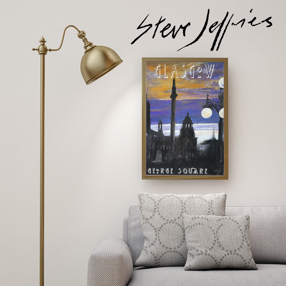 SJeffriesArt's tweet photo. 'George Square Glasgow' print poster. A square full of significant figures in history -  https://t.co/lJfOkuMecJ https://t.co/Mk3HTqmk2l