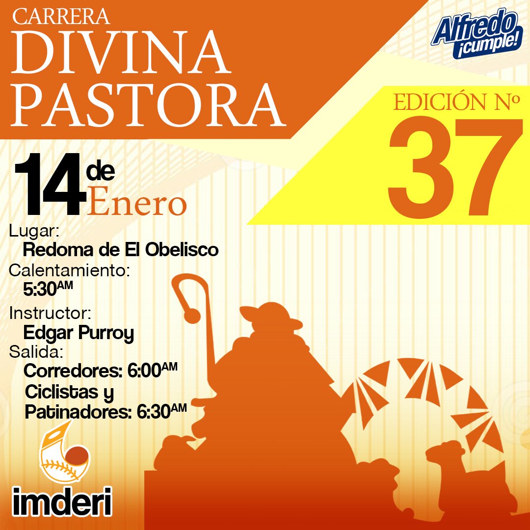 Este jueves #14E nos vemos en la Redoma de El Obelisco para recorrer juntos la Carrrea Divina Pastora #YoCorroDP2016