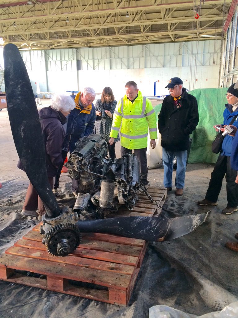 PaulSpringford's tweet photo. The @greatfen archaeology group & friends see the preservation work on the #fenspitfire at RAF Wyton Heritage Centre https://t.co/riMSczgFlg
