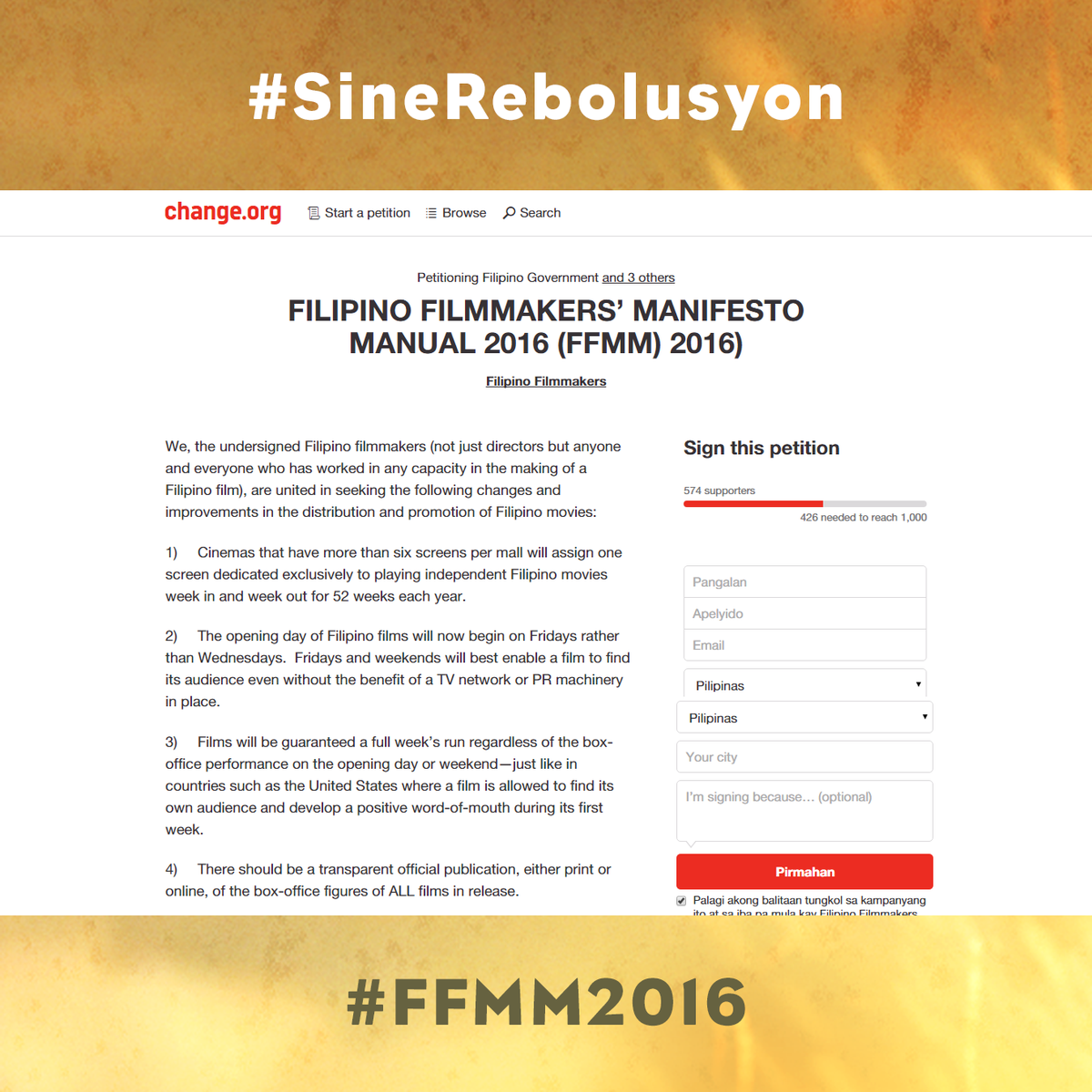 HeneralLuna's tweet photo. Makiisa at basahin ang Filipino Filmmakers' Manifesto Manual 2016 ngayon din! https://t.co/xycq2Xv6w4 #FFMM2016 https://t.co/BgG8oKyWOG