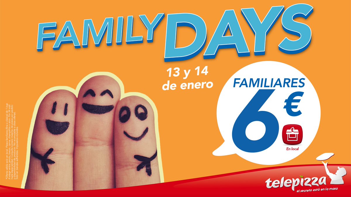 telepizzajaen's tweet photo. Miércoles y jueves, Family Days.
@CondondeJaen @JaenSquare https://t.co/jAa6QeQEsD