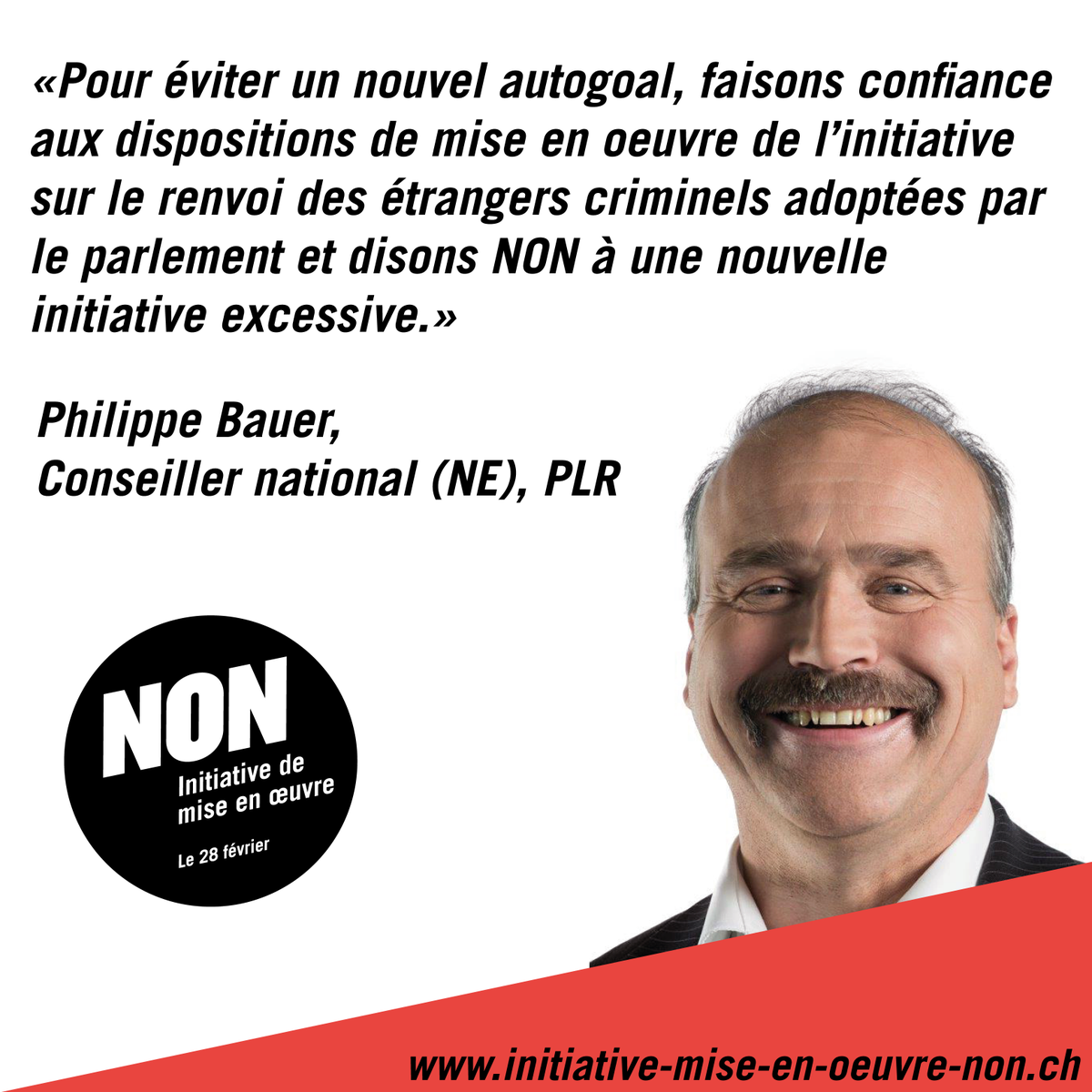 PLR Suisse (@plr_suisse) on Twitter photo CN Philippe Bauer : "Non à l'initiative de mise en oeuvre" #ChVote CN Philippe Bauer : "Non à l'initiative de mise en oeuvre" #ChVote