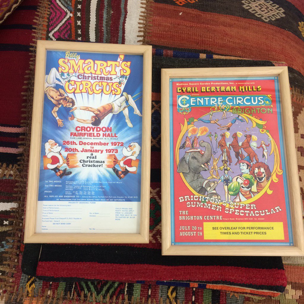 CopperSalt's tweet image. Box frames for vintage circus posters 🎪