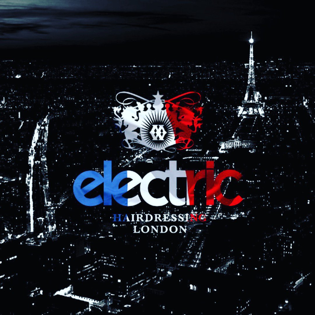 4youbyyou's tweet photo. #ElectricHairdressing France Logo edition. Our hearts go out to the French people. #weunitetogether #love #respect https://t.co/r2S78Z4sPF