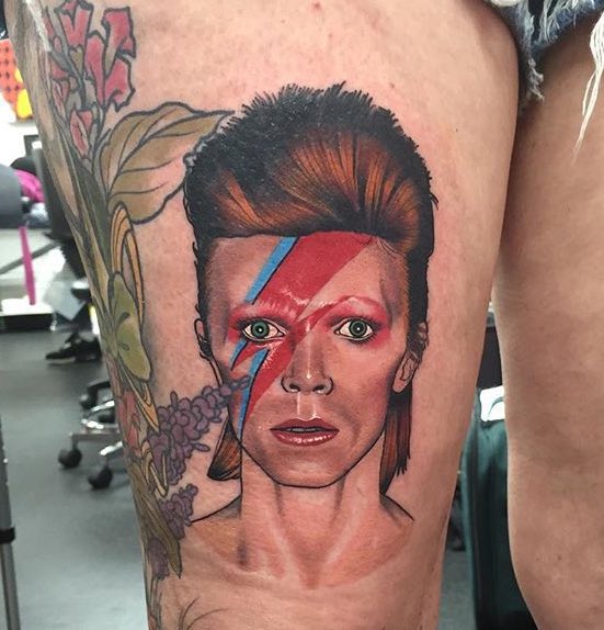 #Tattoo by Dan Molloy #RIPDavidBowie #DavidBowie #ZiggyStardust #ziggy savemyink.com