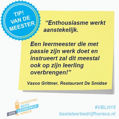 BLHoreca's tweet photo. De laatste Tip van de Meester voor #VBLH15! Op naar de grote finale morgen op de #Horecava! https://t.co/Pwkqeu1mbb