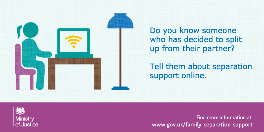 MoJGovUK's tweet image. Know someone who is separating? Tell them about #SeparationSupport available online: ow.ly/WTxrK